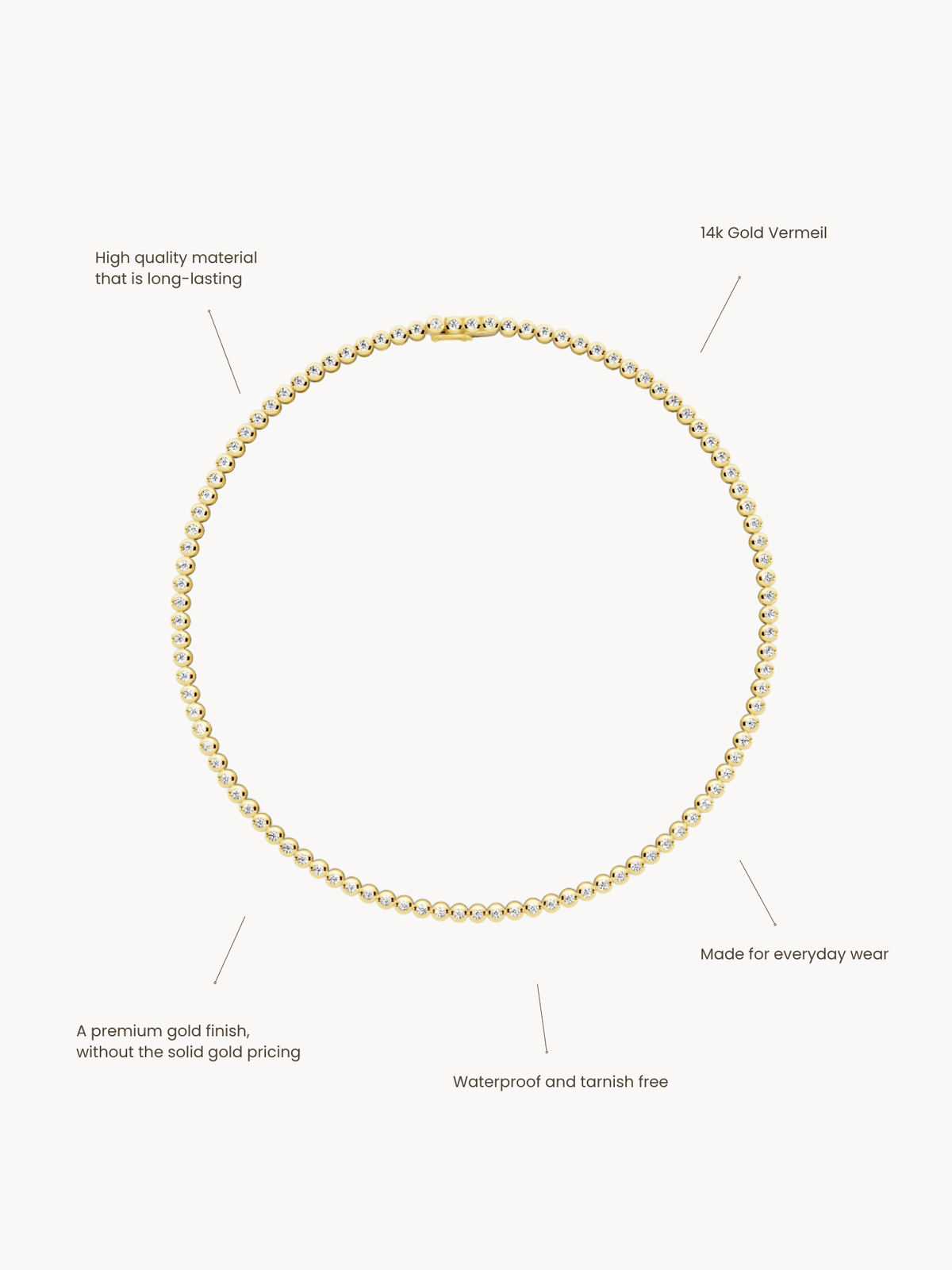 Lucia Bezel Tennis Necklace