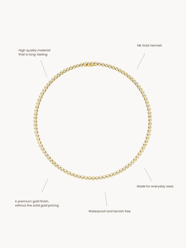 Lucia Bezel Tennis Necklace